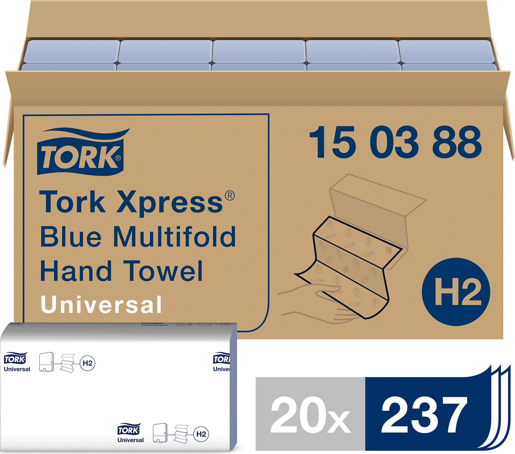 [2256278] Handd Tork Xprs H2 blå 4740/fp