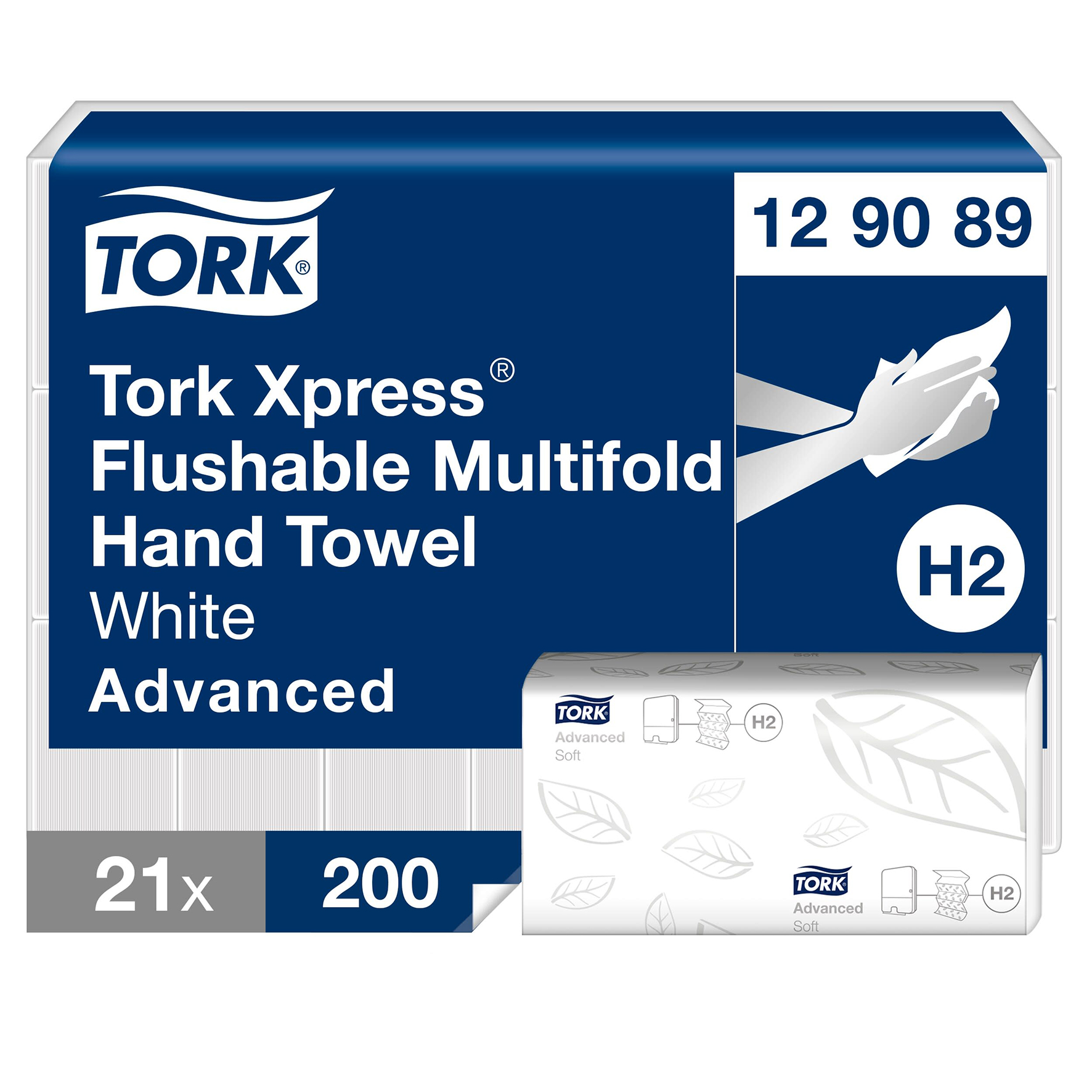 [2256279] Handd Tork spolb H2 vit 200/H2