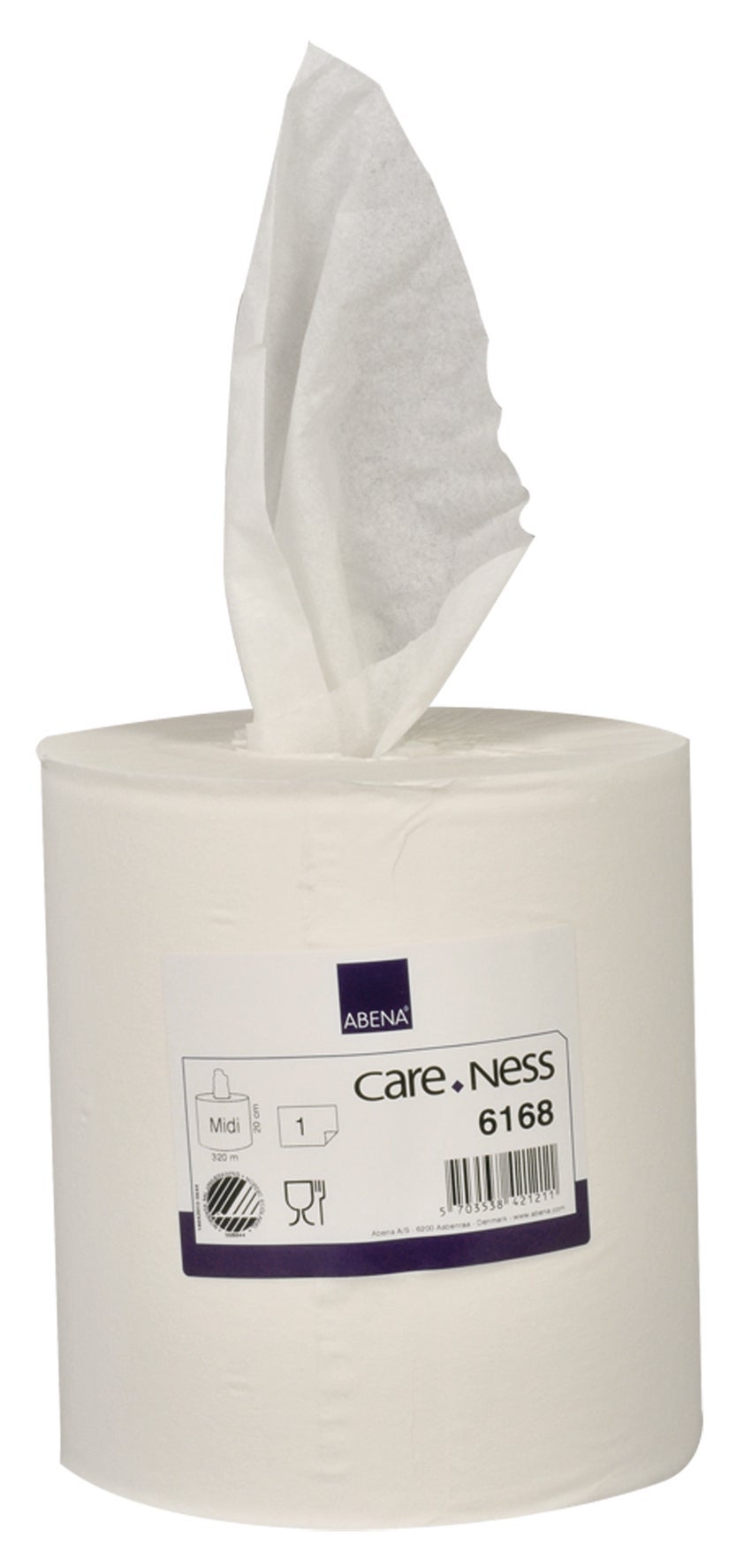[2511014] Torkrulle Midi CareNess 1-lager vit 6 st/krt