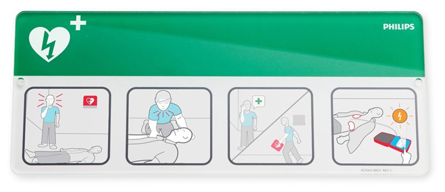 [2890399] Skylt AED Awareness Placard grön