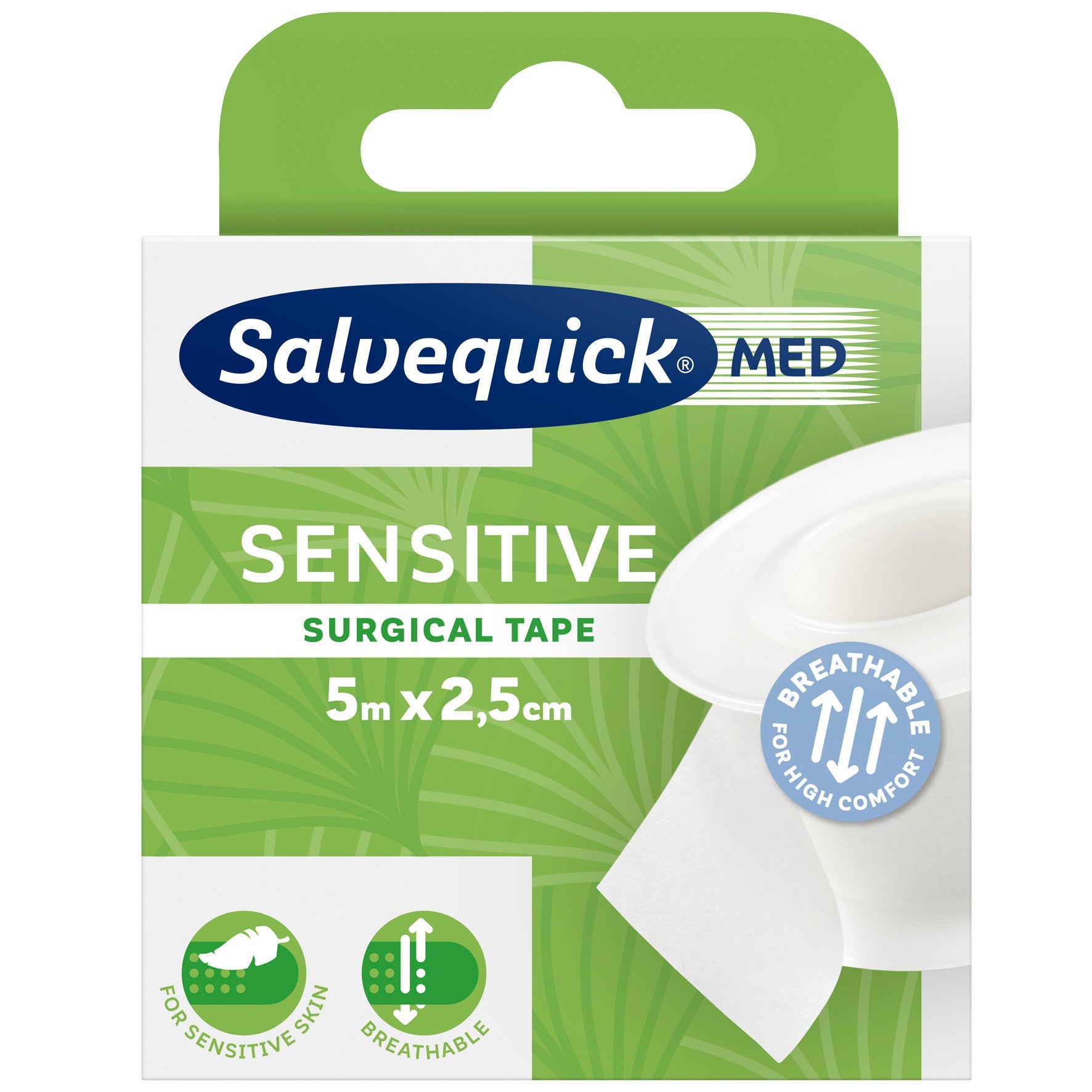[2890316] Kirurgtape Sensitive Salvequick 5 m x 25 mm  vit 310366