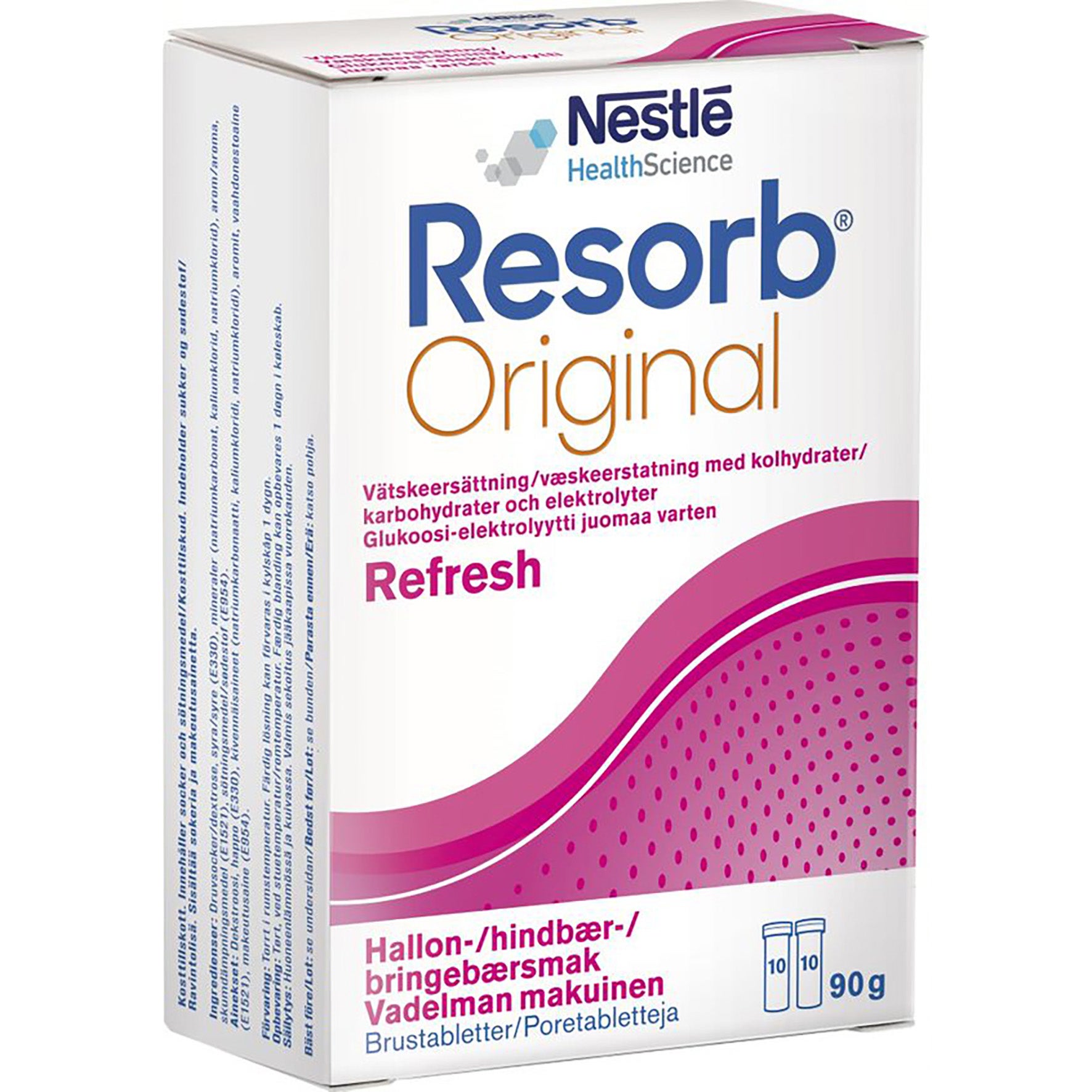 [8560181] Vätskeersättning Resorb brustablett hallon 20 st/fp