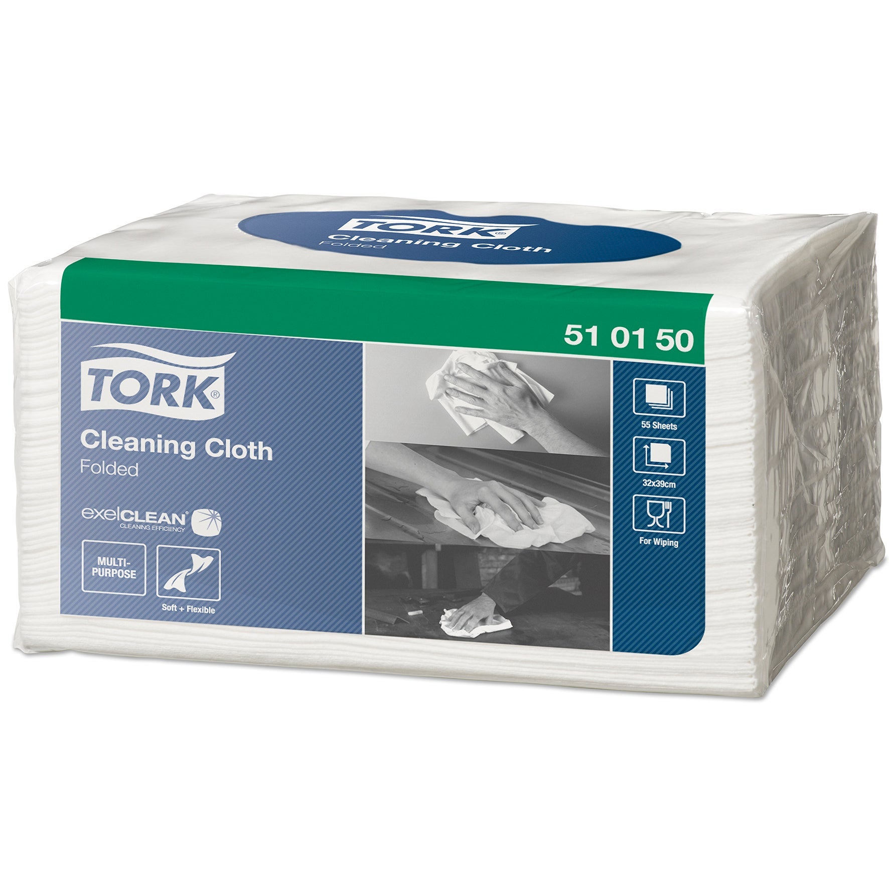 [8558138] Rengöringsduk Tork vit W8 55st