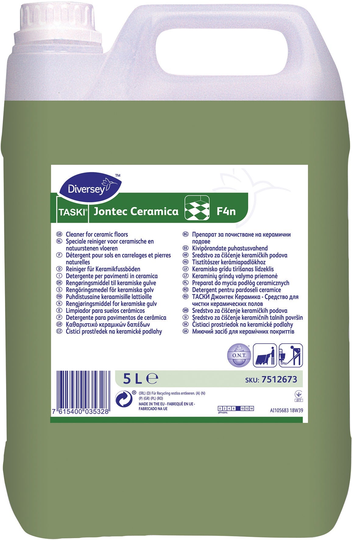 [2260226] Rengöringsmedel keramiska golv Taski Jontec Ceramica W412 5 liter