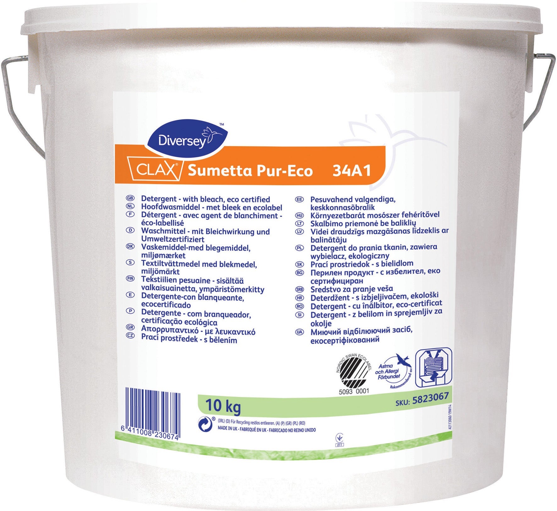[2260205] Tvättmedel pulver Clax Sumetta Pur-Eco 10 Kg
