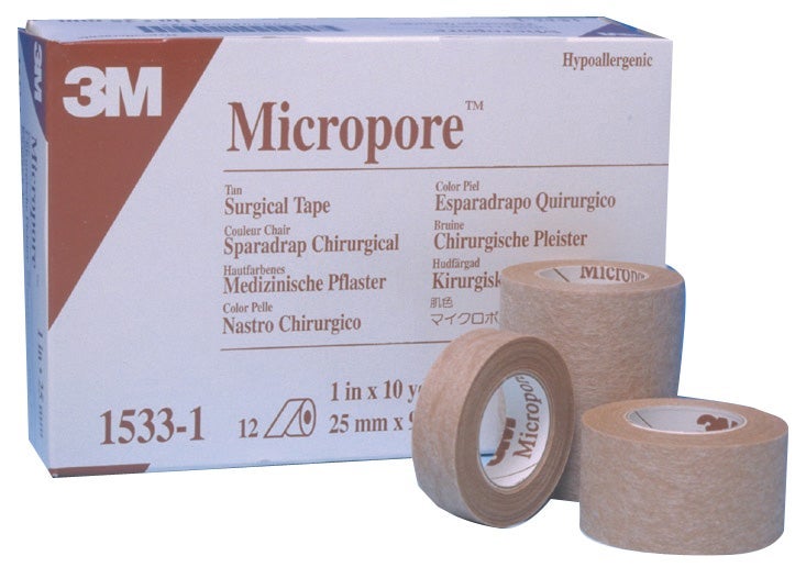 [2895029] Papperstejp Micropore 2,5 cm x 9,14 meter utan hållare hudfärg