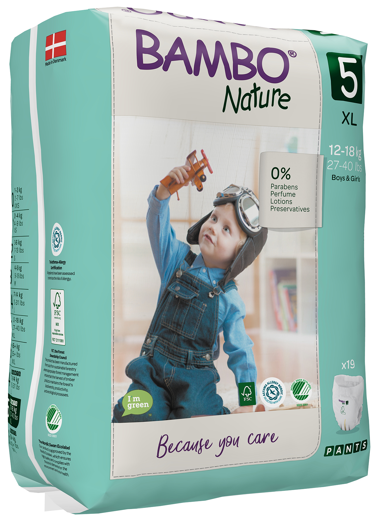 [8556128] Blöja Bambo Nature Pants 12-18 kg 19 st/fp