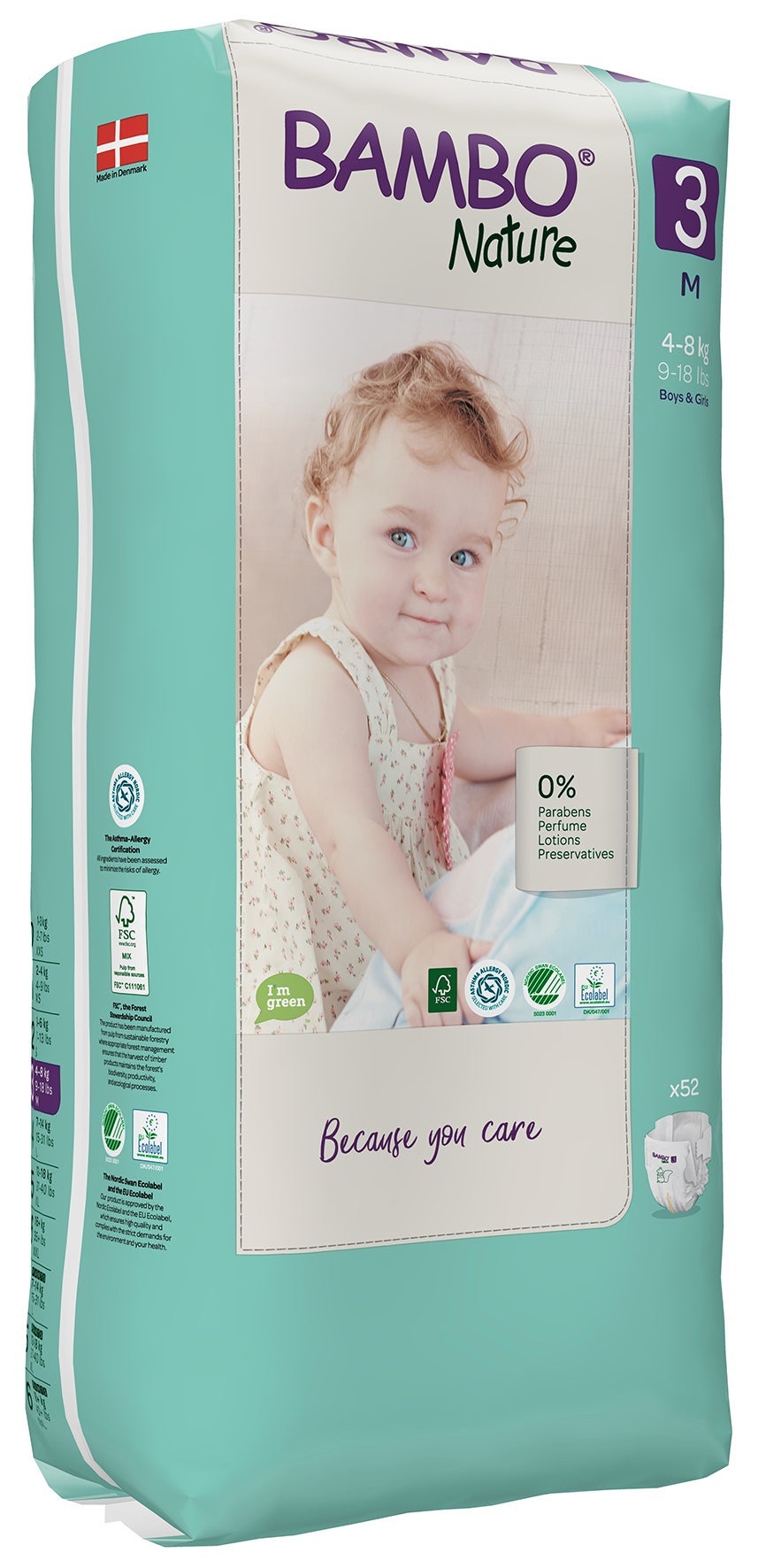 [8556130] Blöja Bambo Nature 4-8 kg tall 52 st/fp