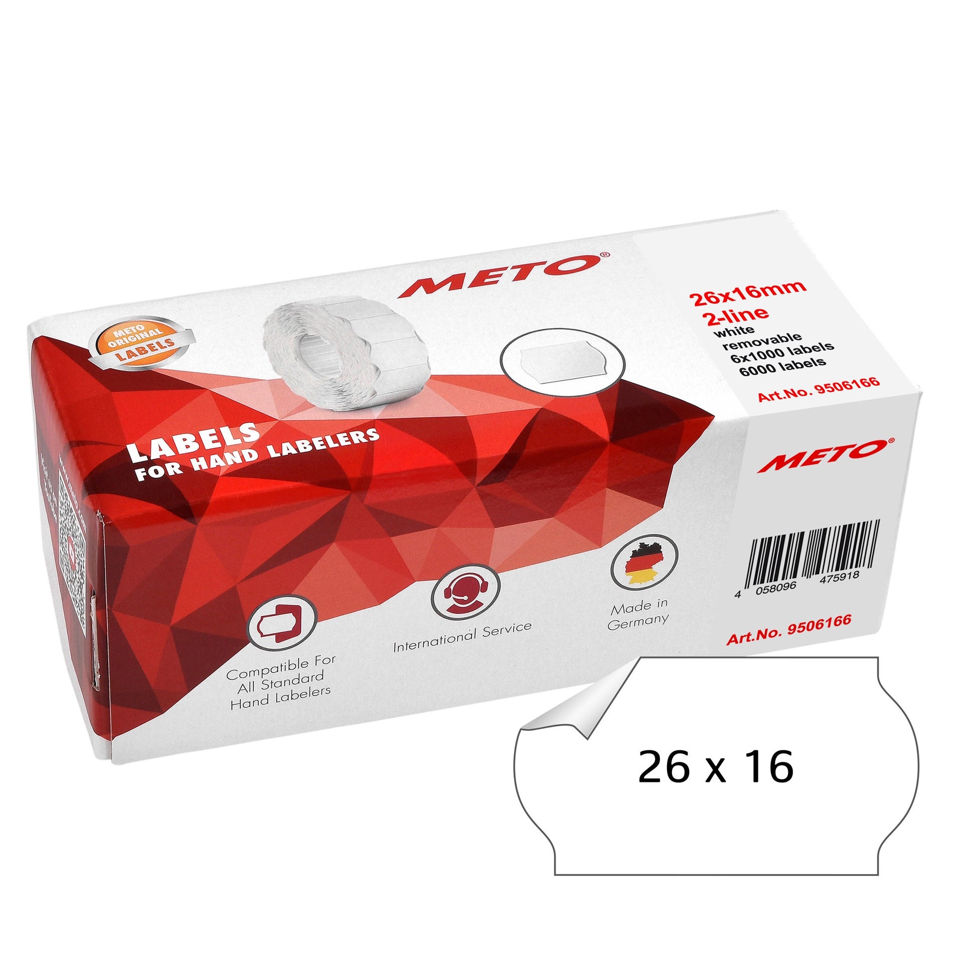 [8560021] Etikett 26x16 vit avta. 6rl/fp