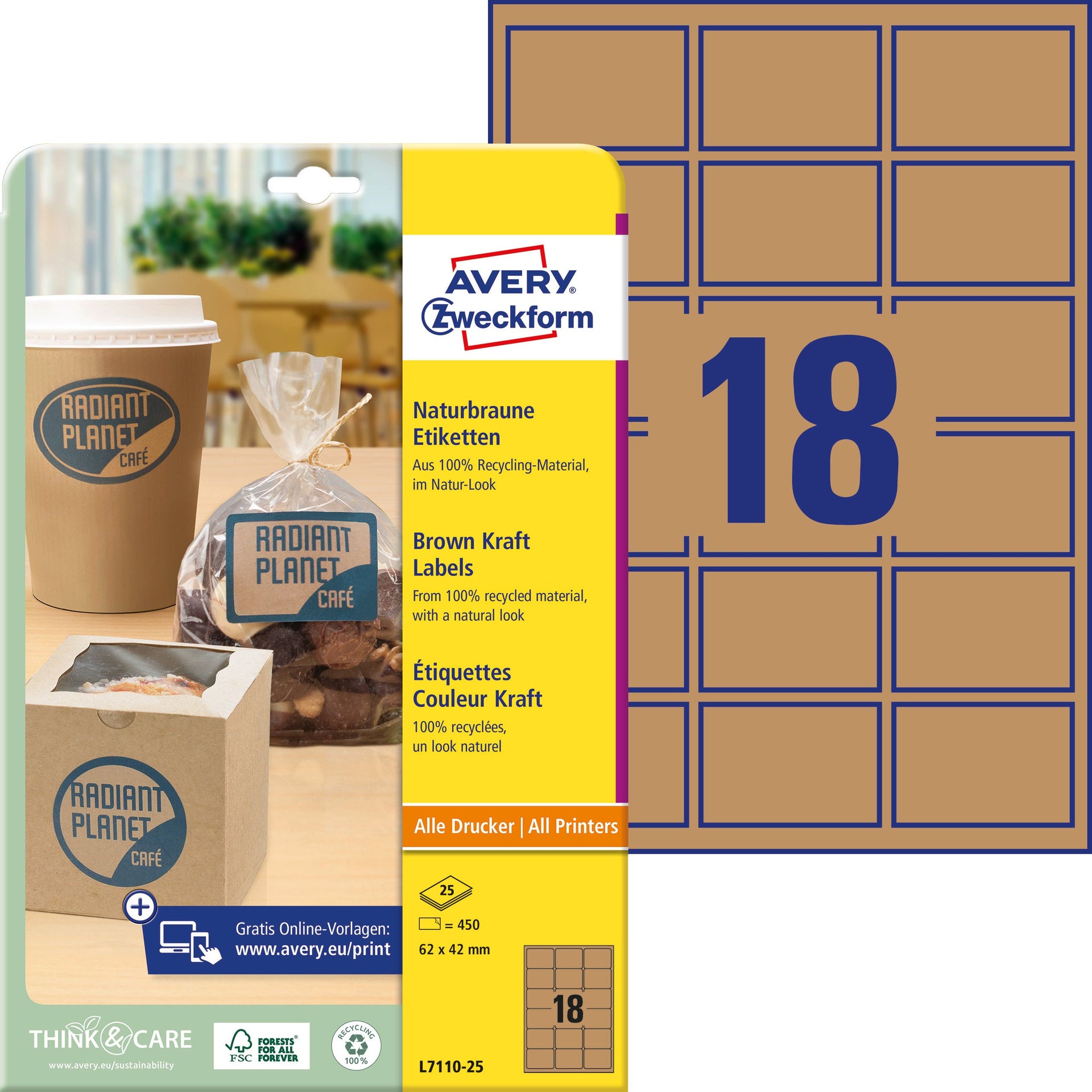 [5922164] Etikett kraft 62x42mm 450/fp