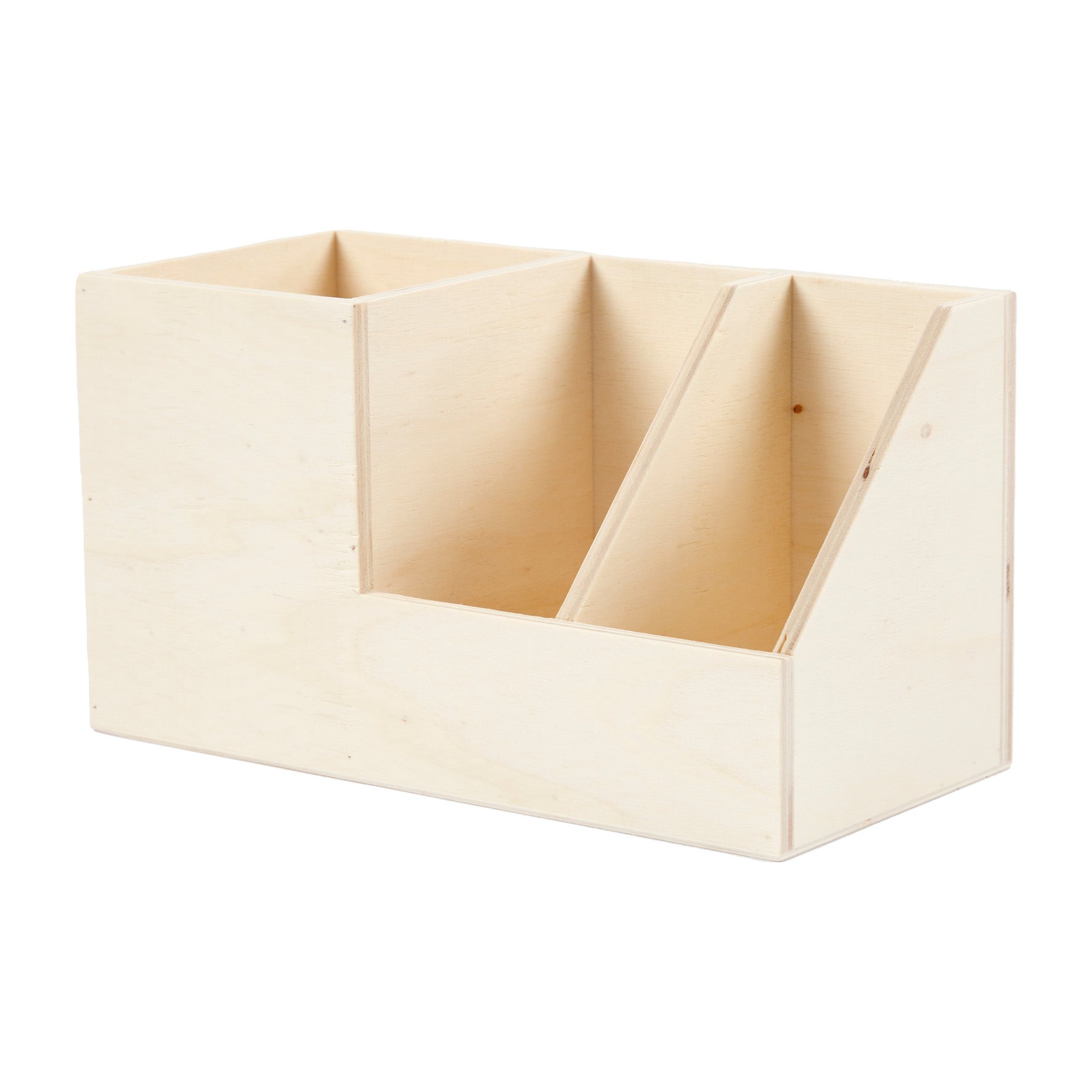 [8310283] Pennställ plywood 3-fack 20x9,5x11cm