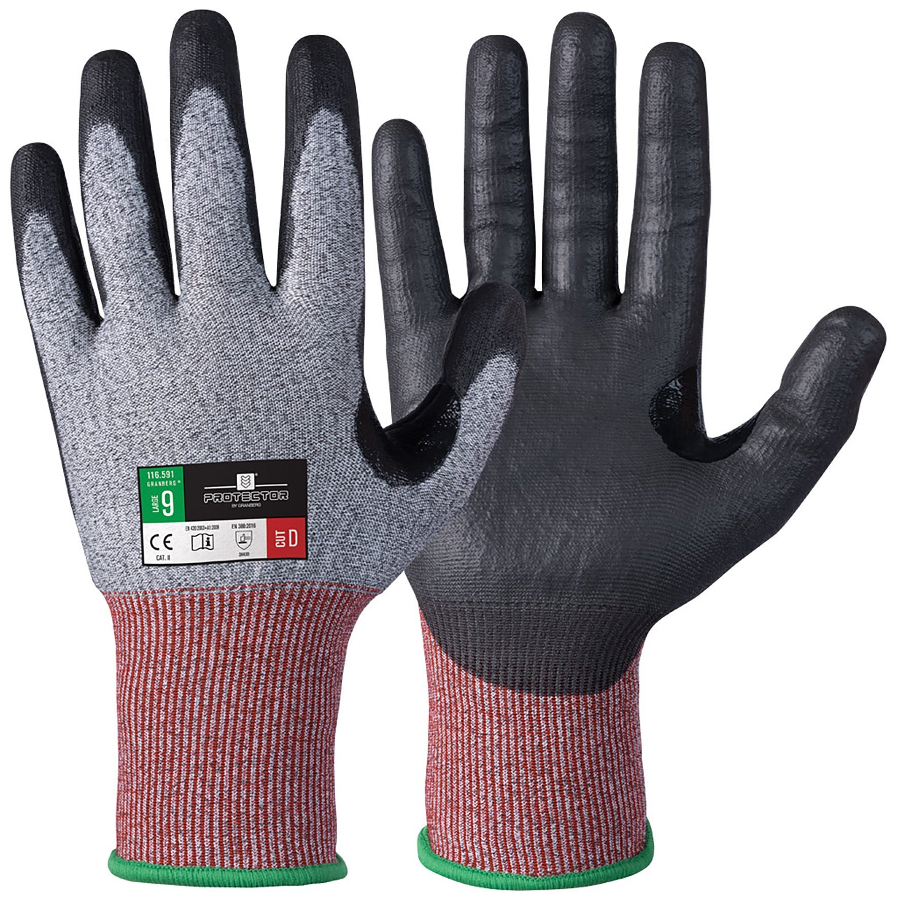 [8561156] Handske skärskydd PU grå/svart 12