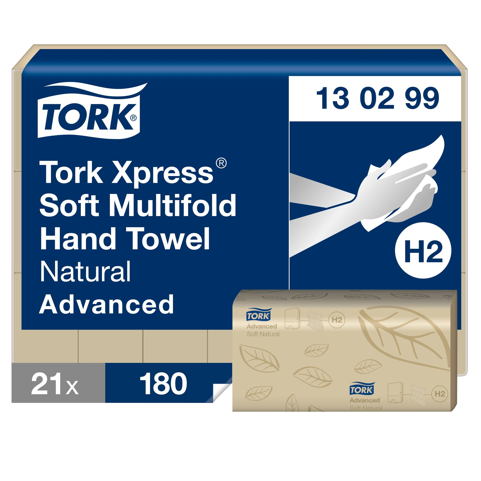 [8561069] Handduk Tork H2 Natur Advanced 3780 st/trp