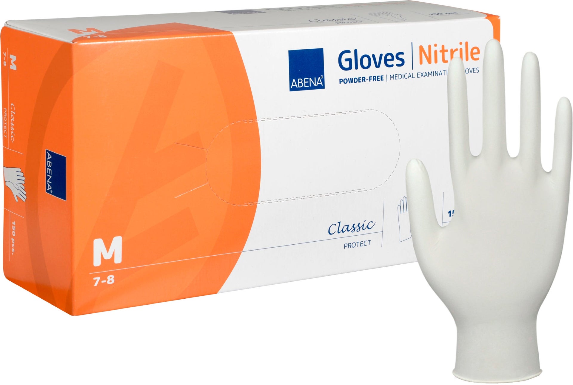 [2260412] Handske Nitril Puderfri M vit 150 st/fp