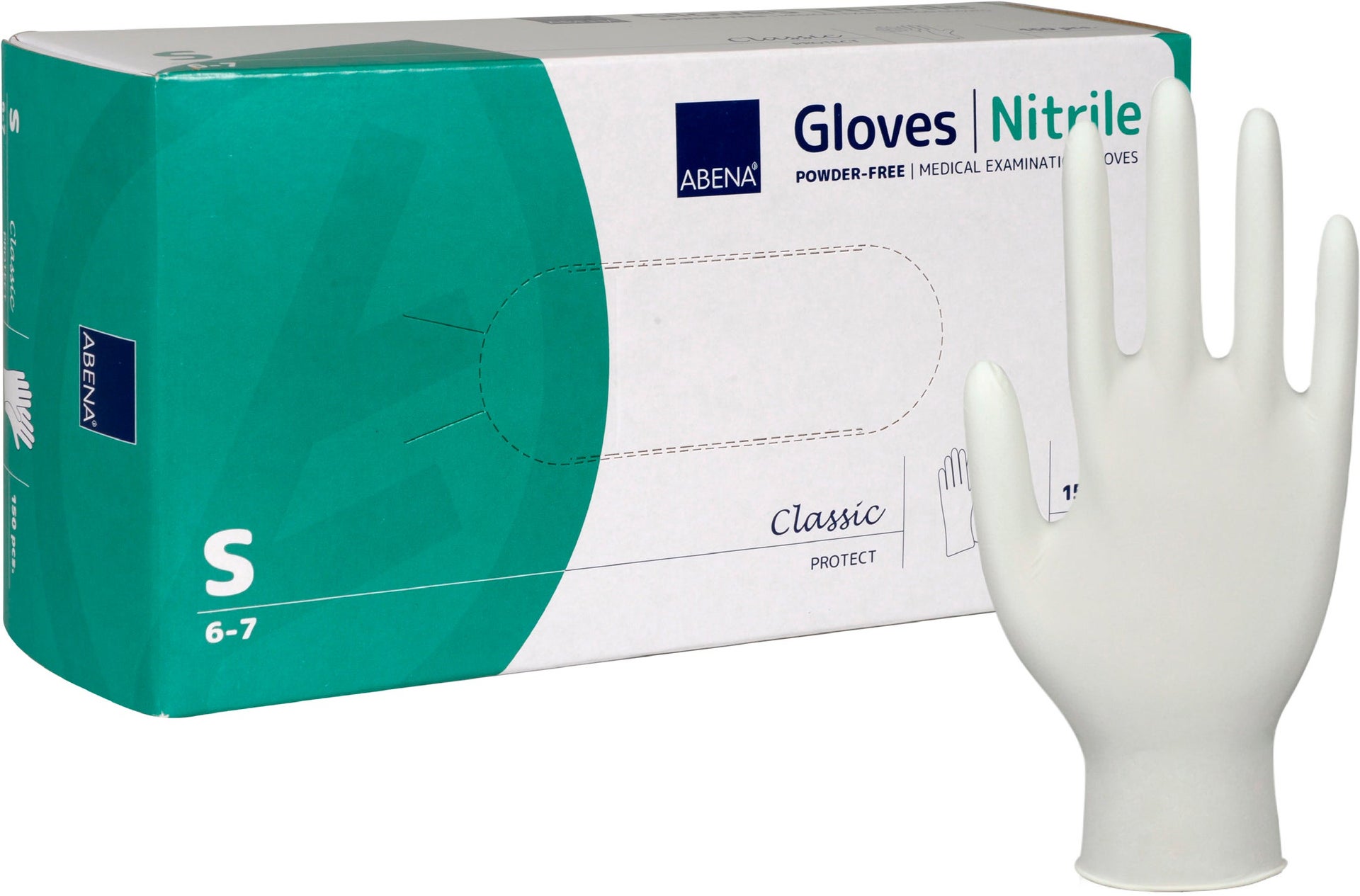 [2260411] Handske Nitril Puderfri S vit 150 st/fp