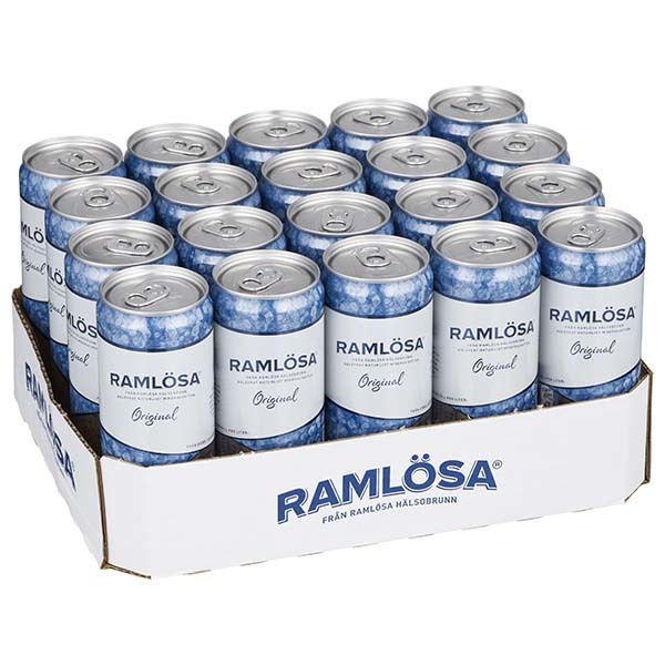 [E25006] Ramlösa burk ORIGINAL/NATURELL 33CL SLEEK 20 burk/flak