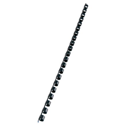 [E4028174] PLASTSPIRAL A4 21-RING 8MM SVART 100st/fp