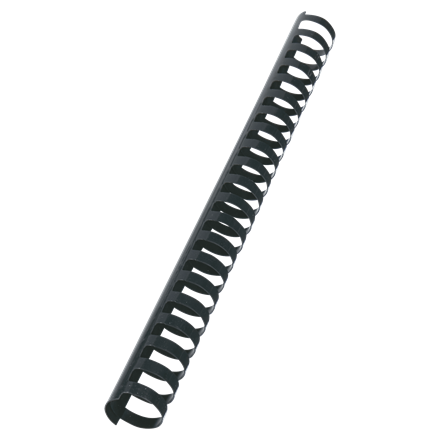 [E4028182] PLASTSPIRAL A4 21-RING 25MM SVART 50st/fp