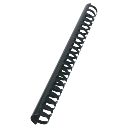 [E4028183] PLASTSPIRAL A4 21-RING 28MM OVAL SVART 50st/fp