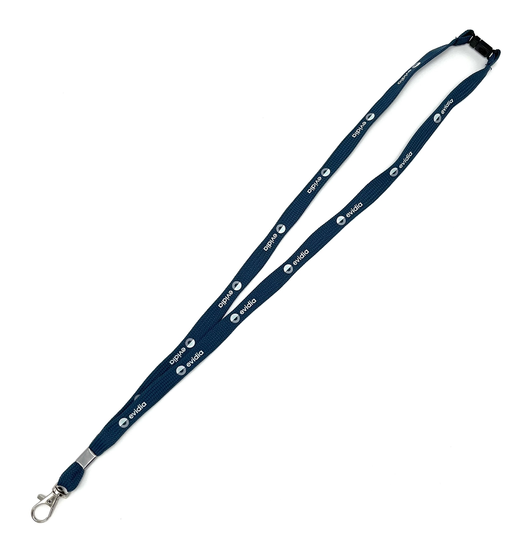 [EEEVID011] Logoband  "Shoelace" rund blå + krok - 20 st/fp