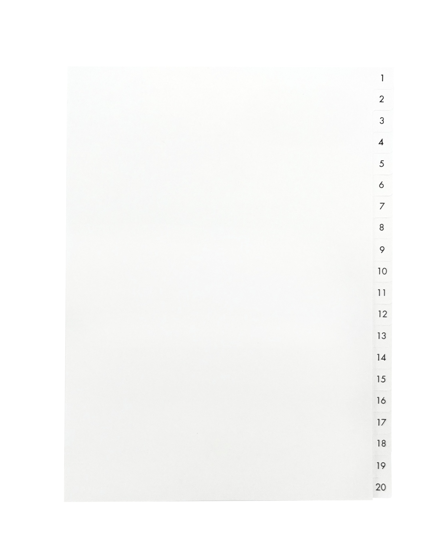 [EEGERNA026] Register A4 1-20 VITA PAPPER OH 10 ST/FP