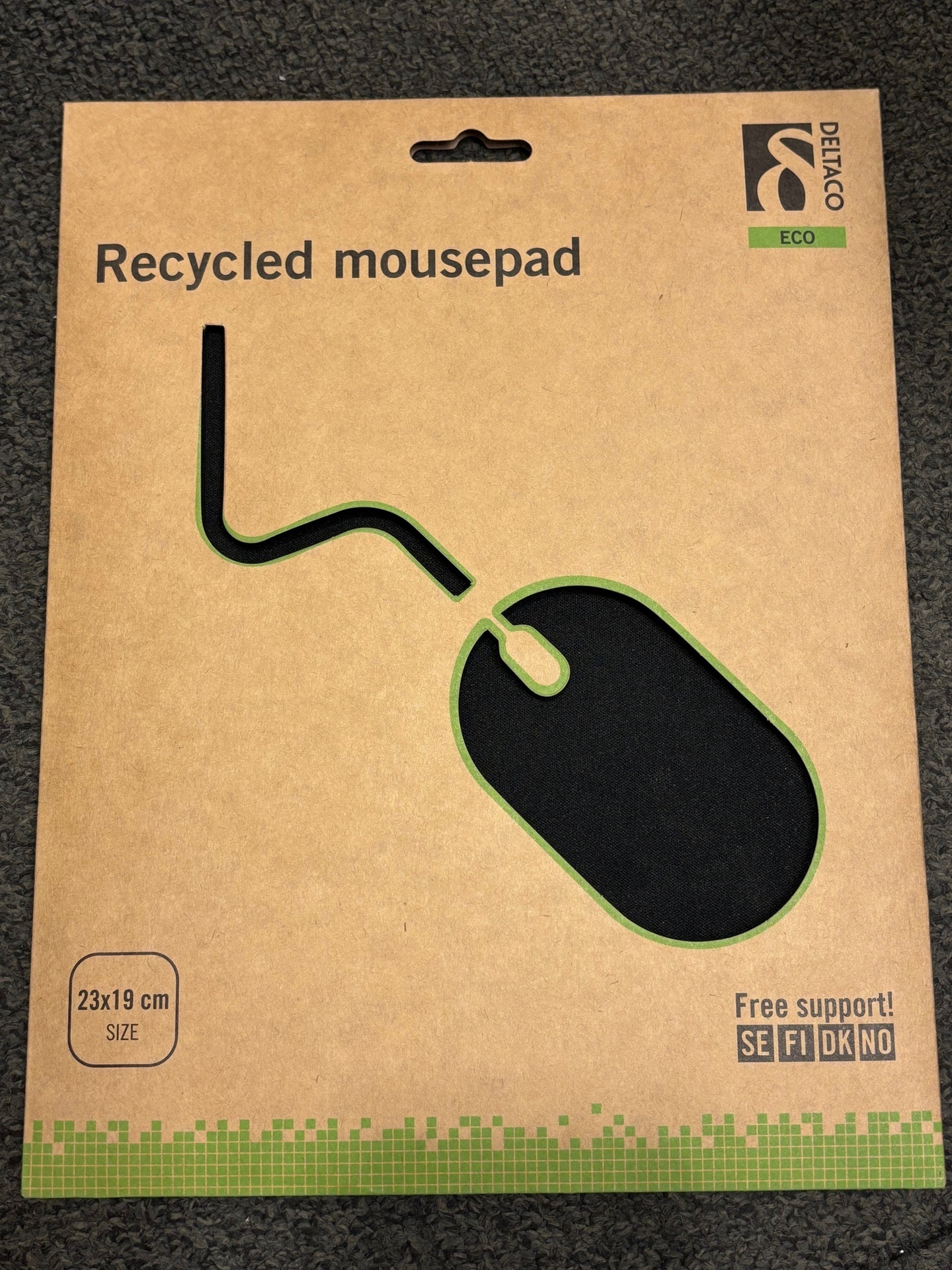 [EEGERNA079] Musmatta Recycled svart 23x19x3mm Deltaco