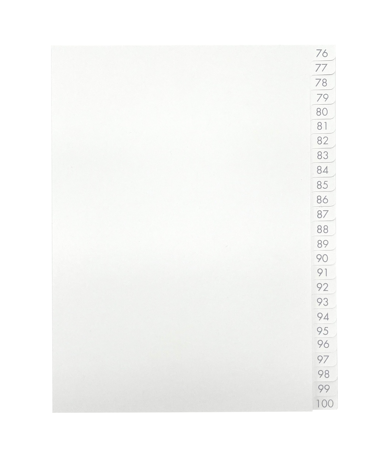 [EEHANNE012] Pärmregister A5 76-100 vita med grått tryck 25 st/fp