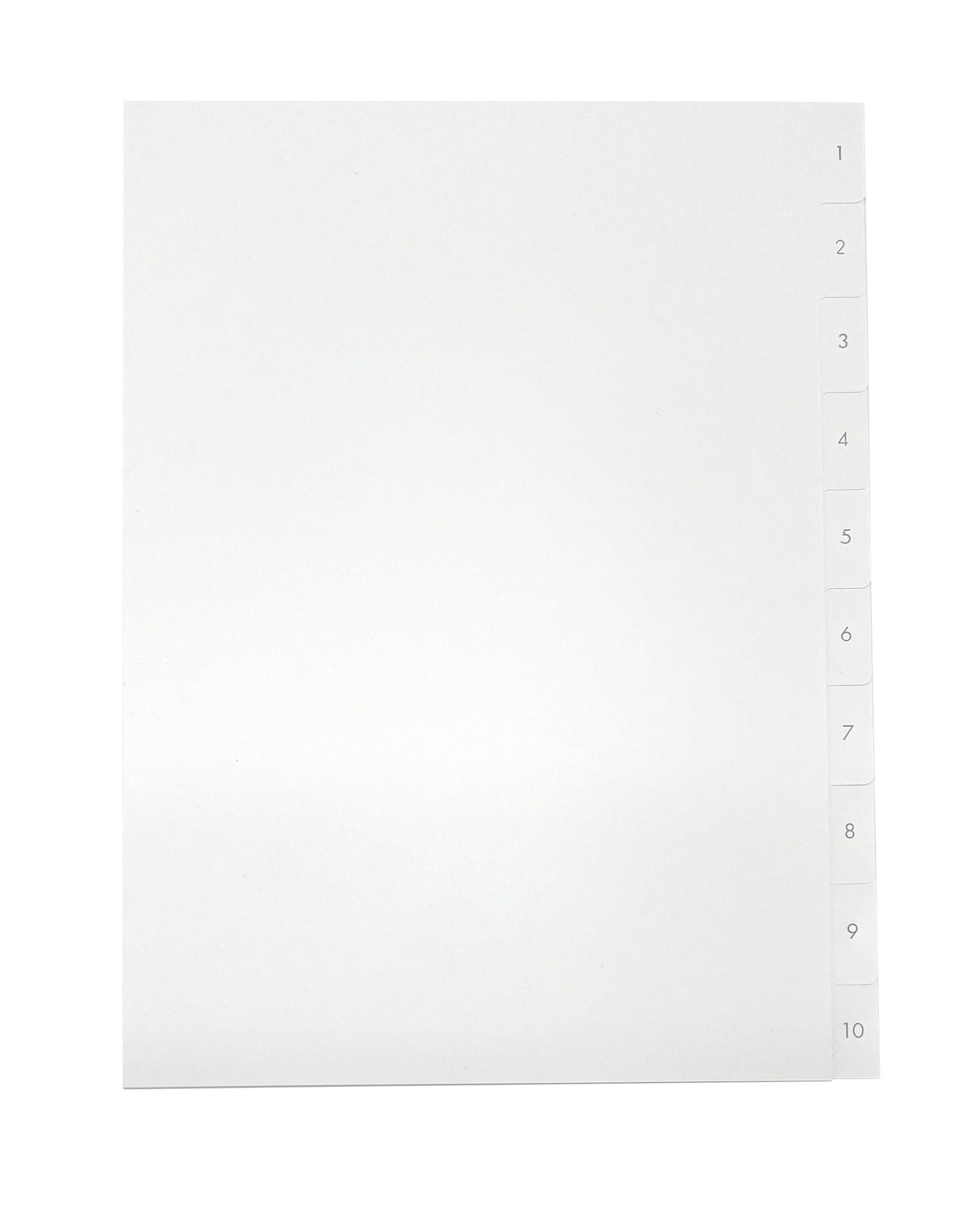 [EEHANNE017] Pärmregister A4 1-10 vita med grått tryck 25 st/fp