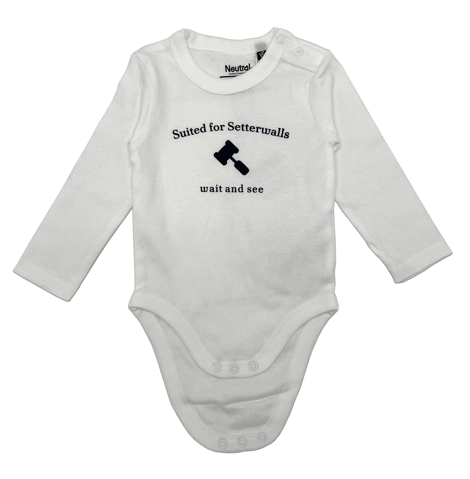 [EETFSET2058] Baby body vit med "Setterwalls tryck" 62 cl (för de allra minsta)