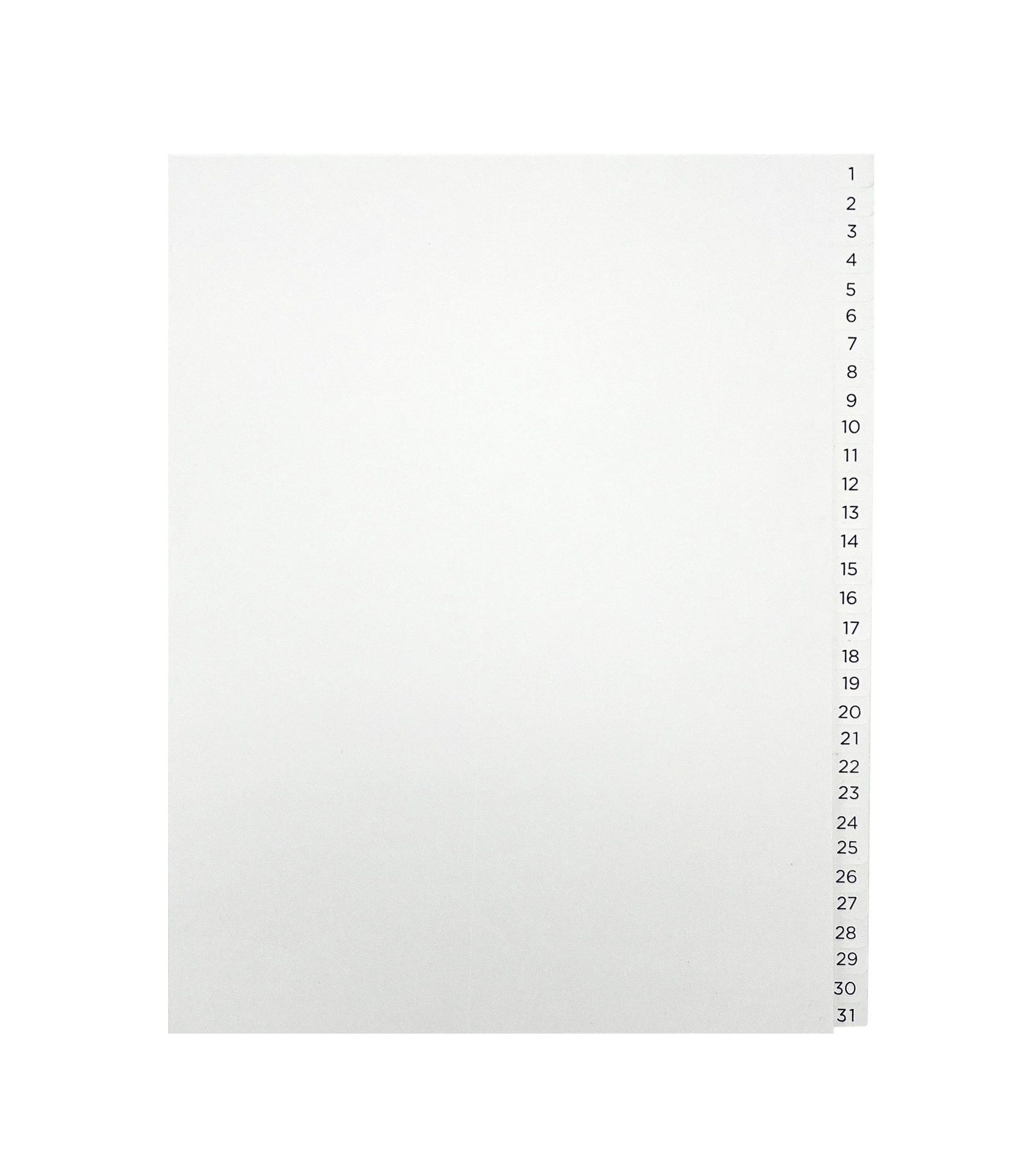 [EETFSET2062] Pärmregister ÖVER A4 1-31 blått tryck på vitt 5 st/fp