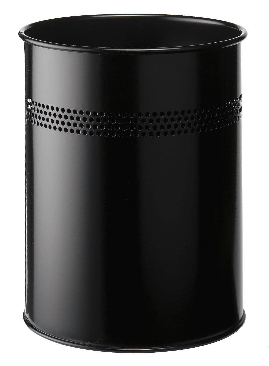 [2361395] Papperskorg metall 15 liter Svart