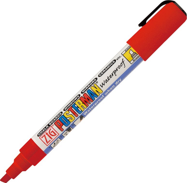 [4400495] Märkpenna Posterman 6 mm Vattenfast Röd