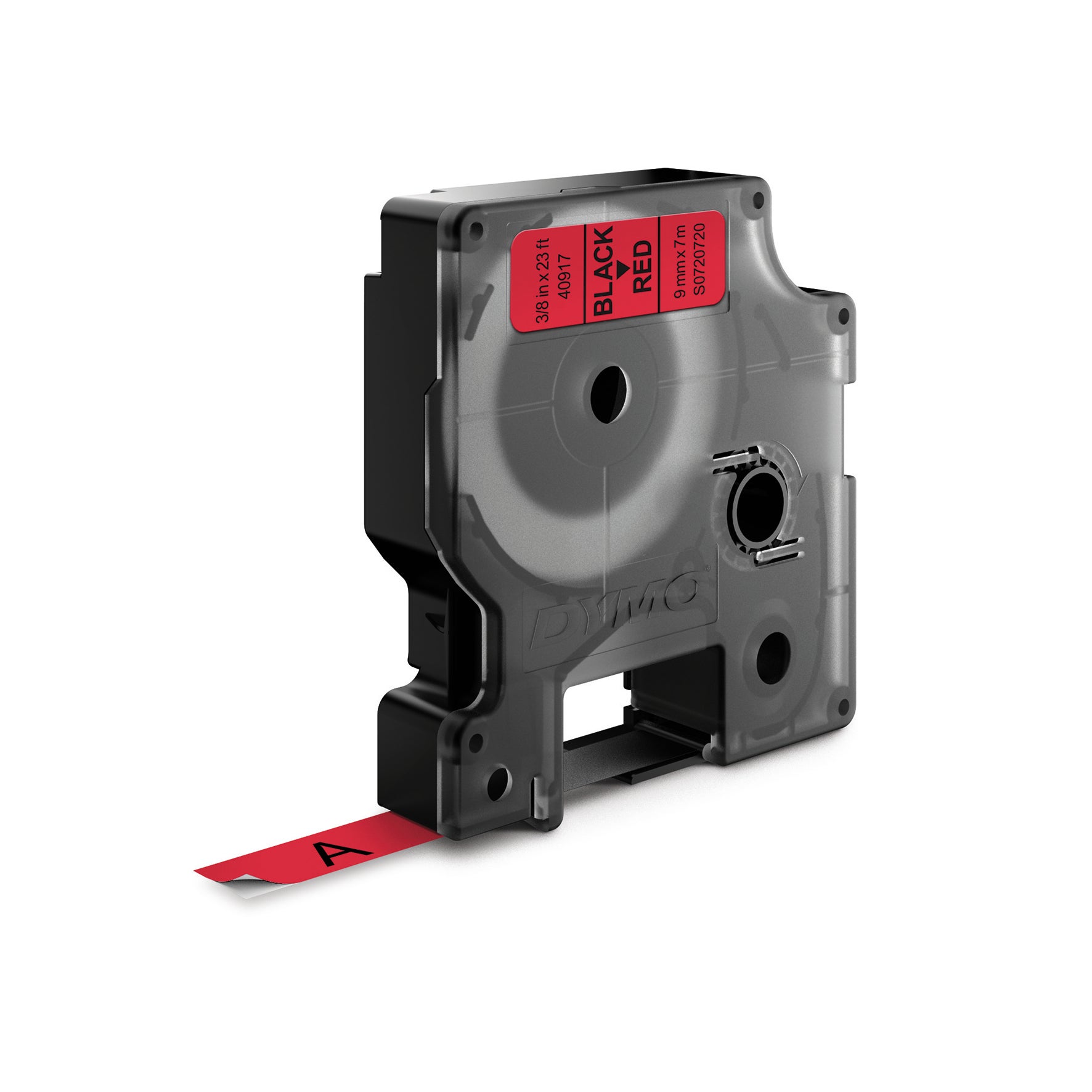 [8557206] Märkband Dymo D1 svart/röd  9 mm