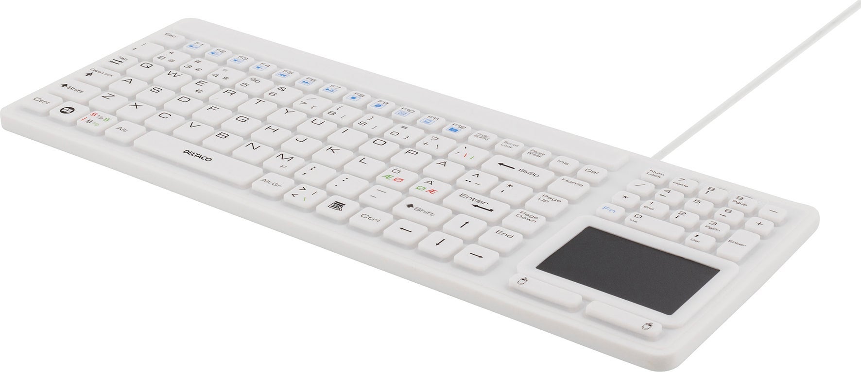 [8556188] Tangentbord IP68 touchpad Vit Deltaco