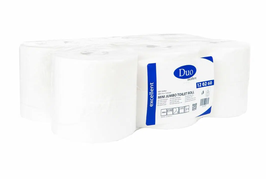 [E120260] Toalettpapper DUO Mini Jumbo Premium vit 12 rl/fp