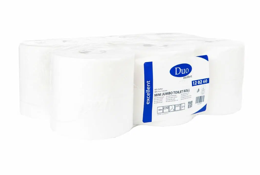 [E120260] Toalettpapper DUO Mini Jumbo Premium vit 12rl/fp