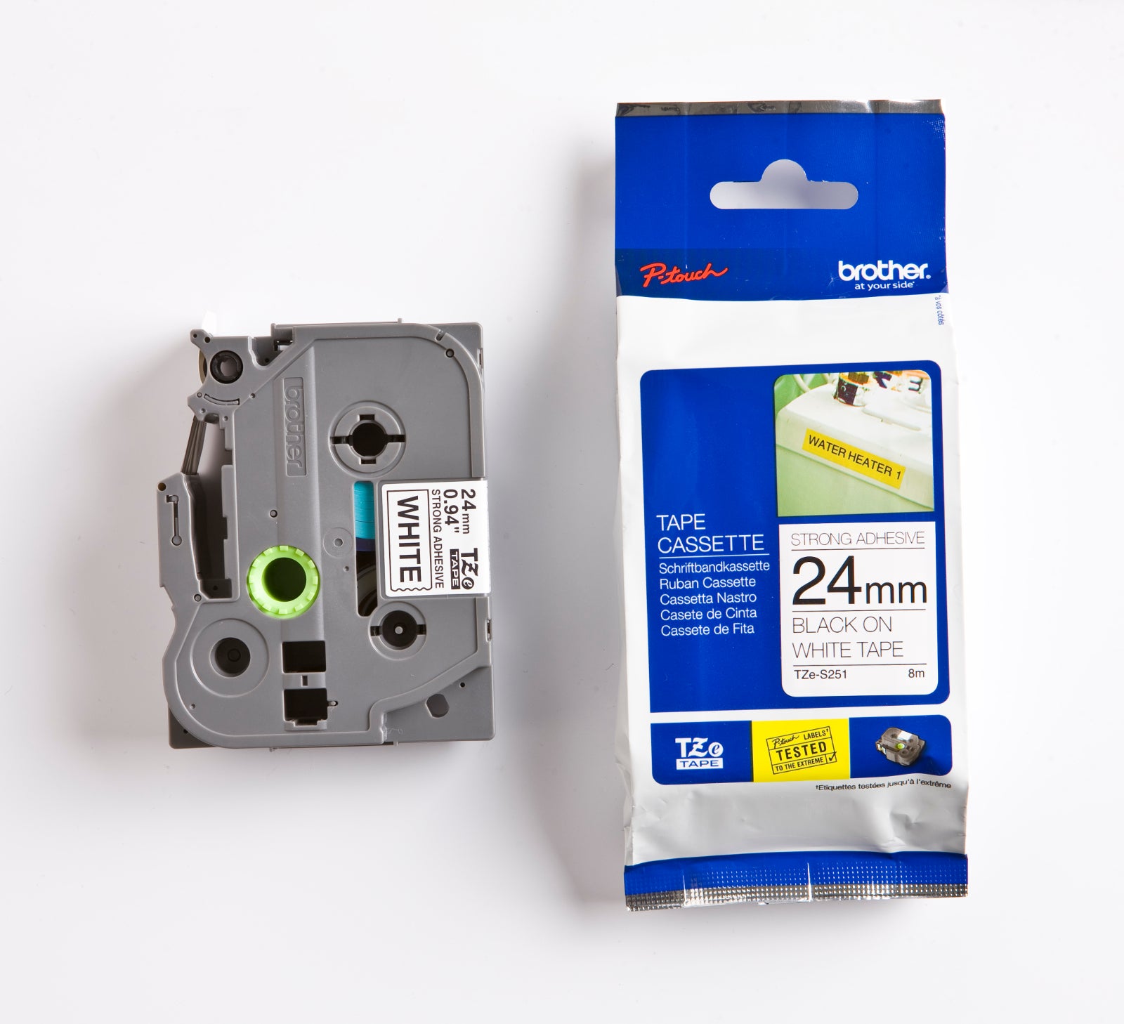 [8563730] Märkband TZeS251 24 mm x 8 m svart/vit