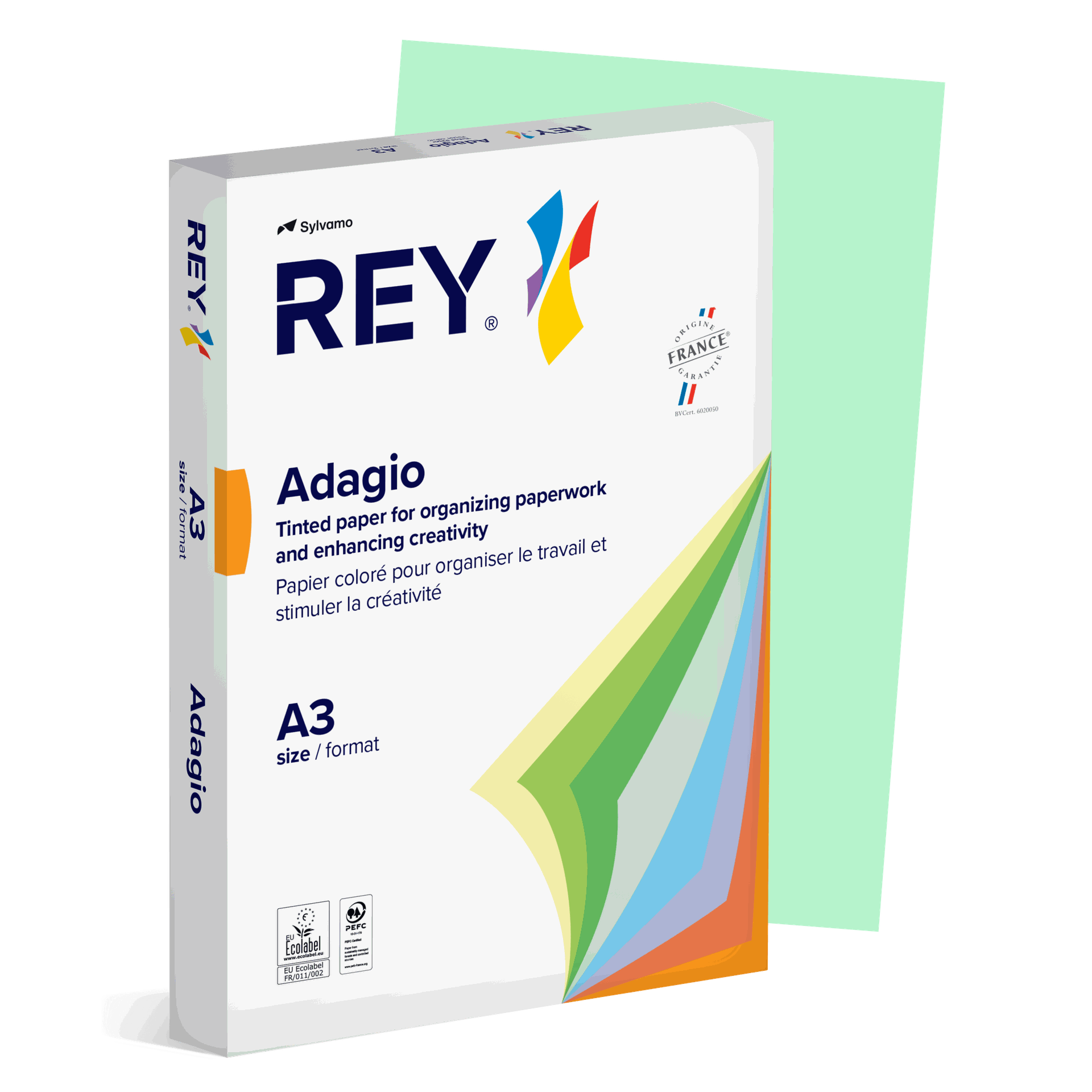 [1610309] Färgat kopieringspapper Rey Adagio A3 80g 500/fp Green