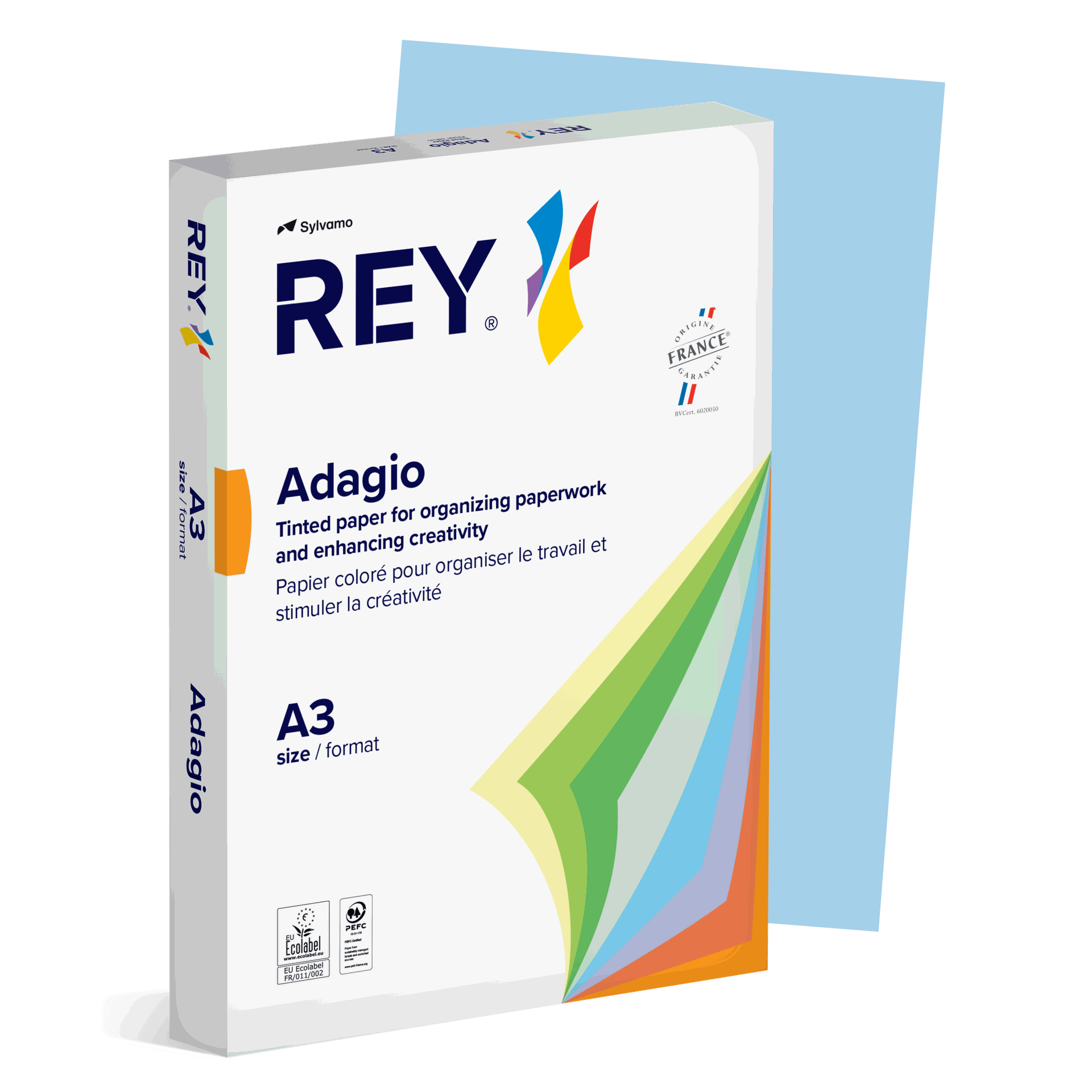[1610301] Färgat kopieringspapper Rey Adagio A3 80g 500/fp Blue