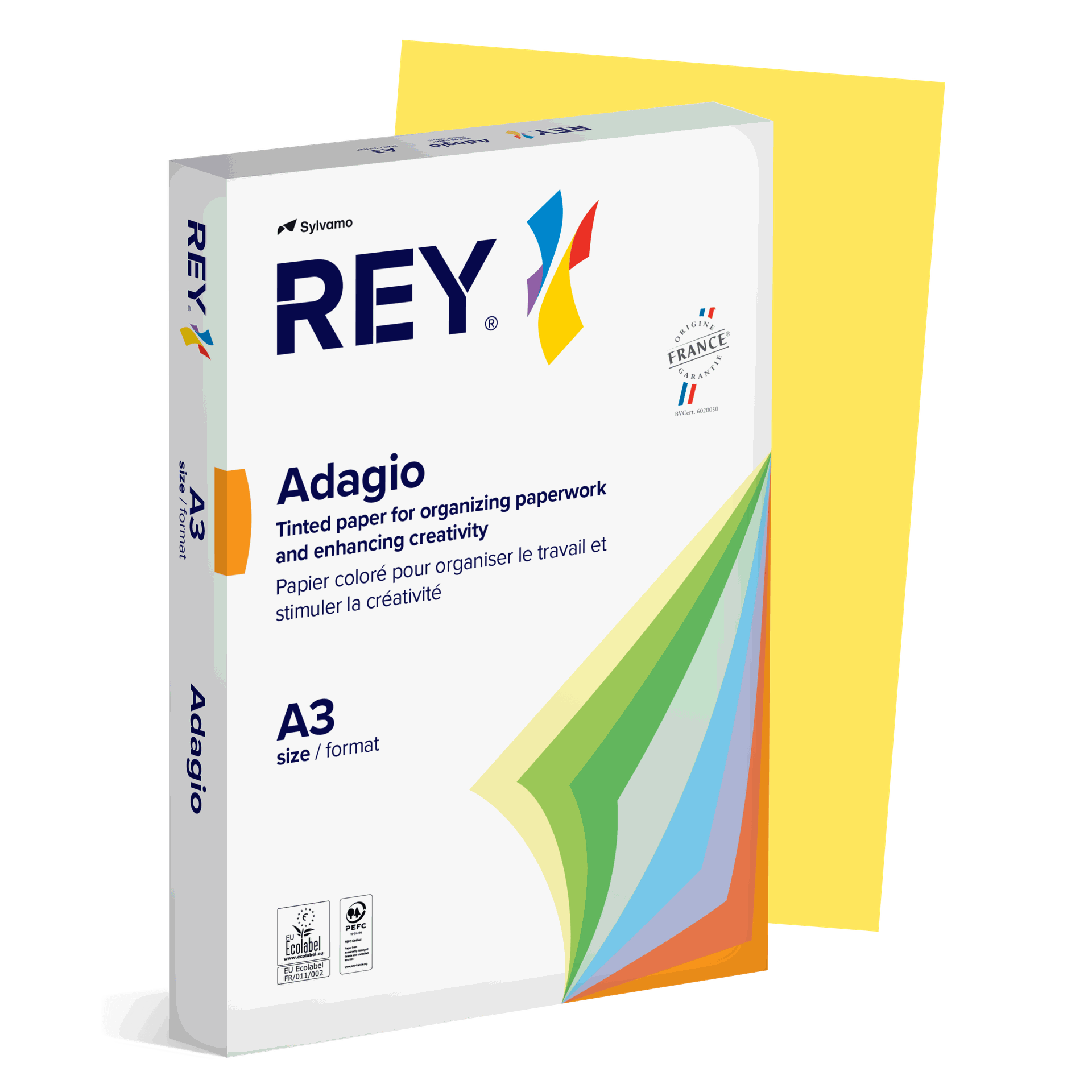 [1610358] Färgat kopieringspapper Rey Adagio A3 80g 500/fp Citrus
