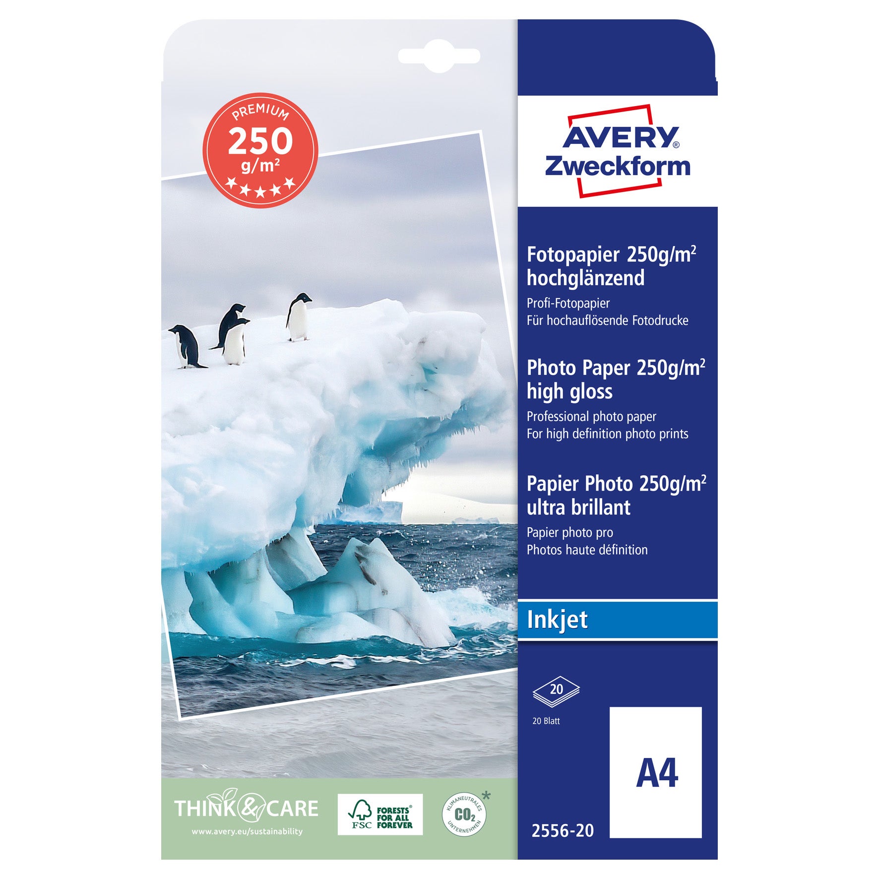 [1178940] Fotopapper A4 Premium Glossy 250g 20/fp