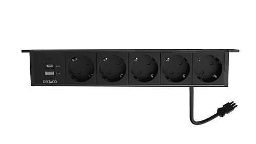 [8565074] Eluttag under bord 5 strömuttag + USB-A + USB-C