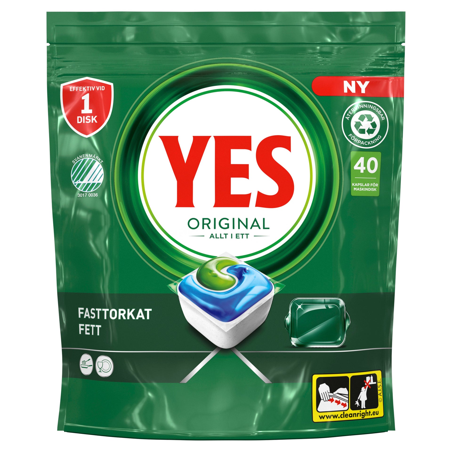 [8564590] Diskmaskinstabletter YES All in One 40-pack