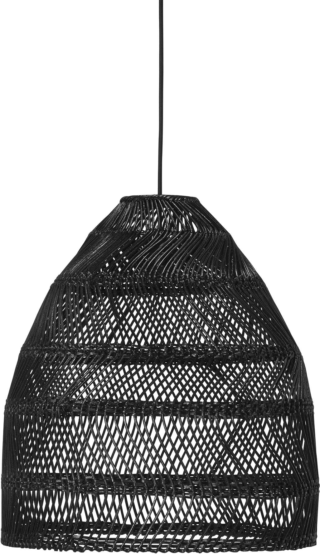 [8555350] Taklampa / Takskärm Maja Wicker svart 36 cm