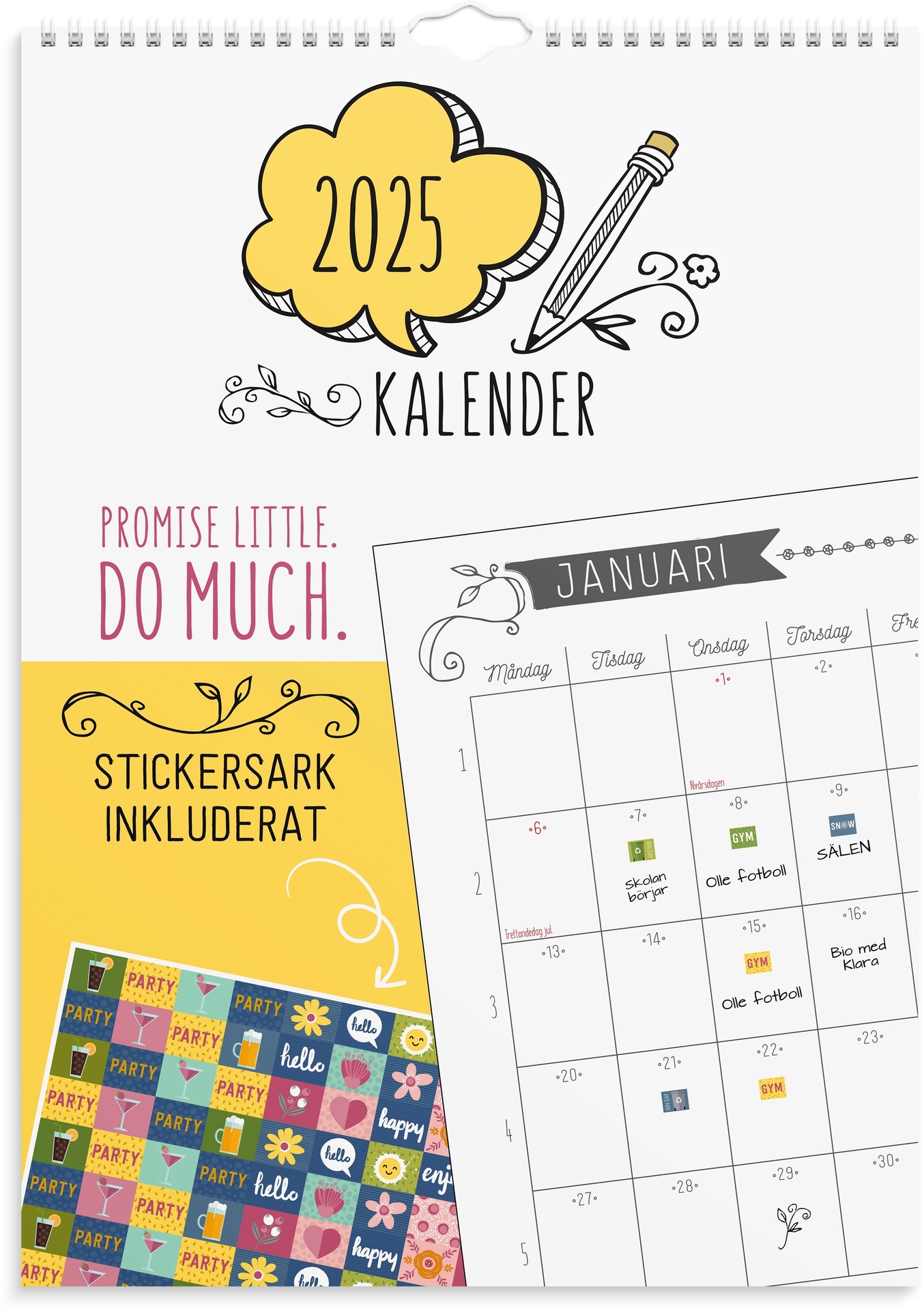 [61177025] Väggkalender 2025 Doodle