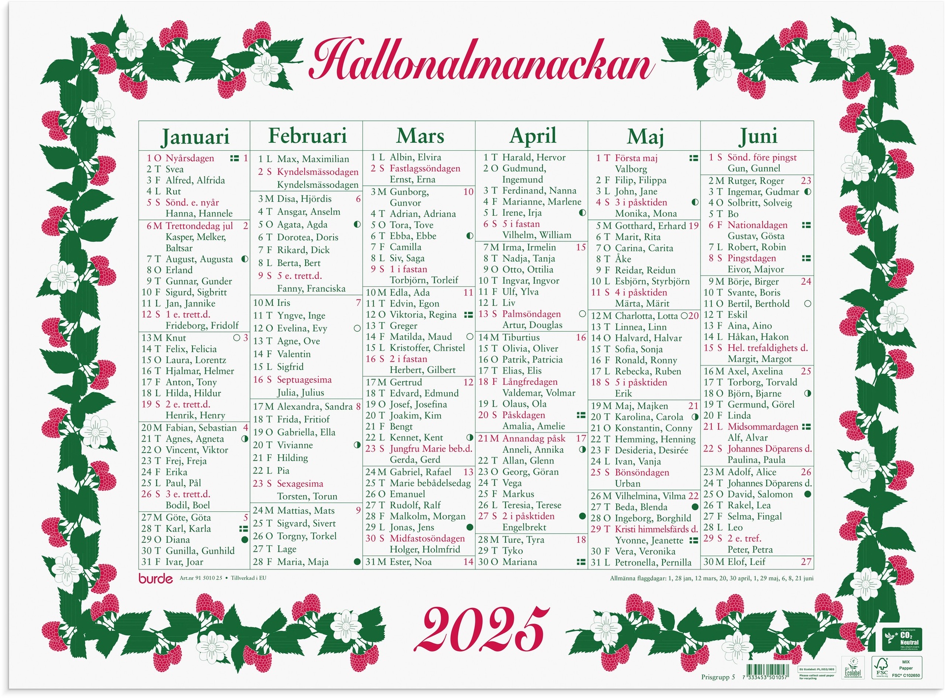 [61501025] Stora Hallonalmanackan 2025