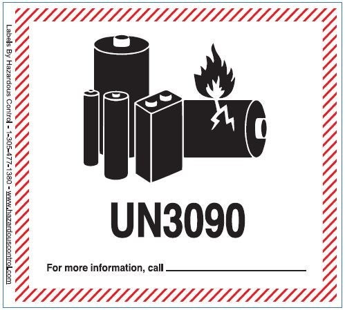 [8564917] Farligt gods-etiketter UN3090 500 st/rulle
