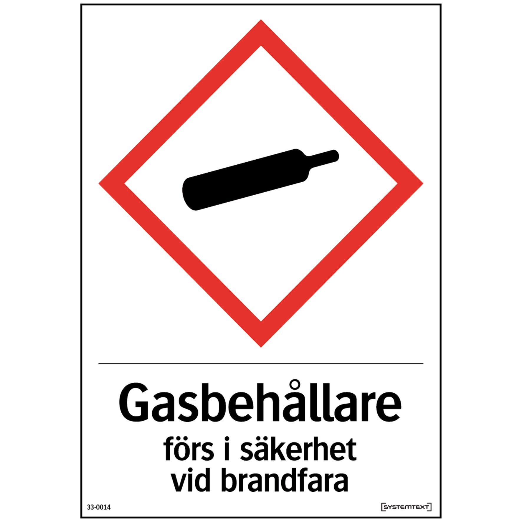 [8565827] Skylt Gasbehållare A6 plast