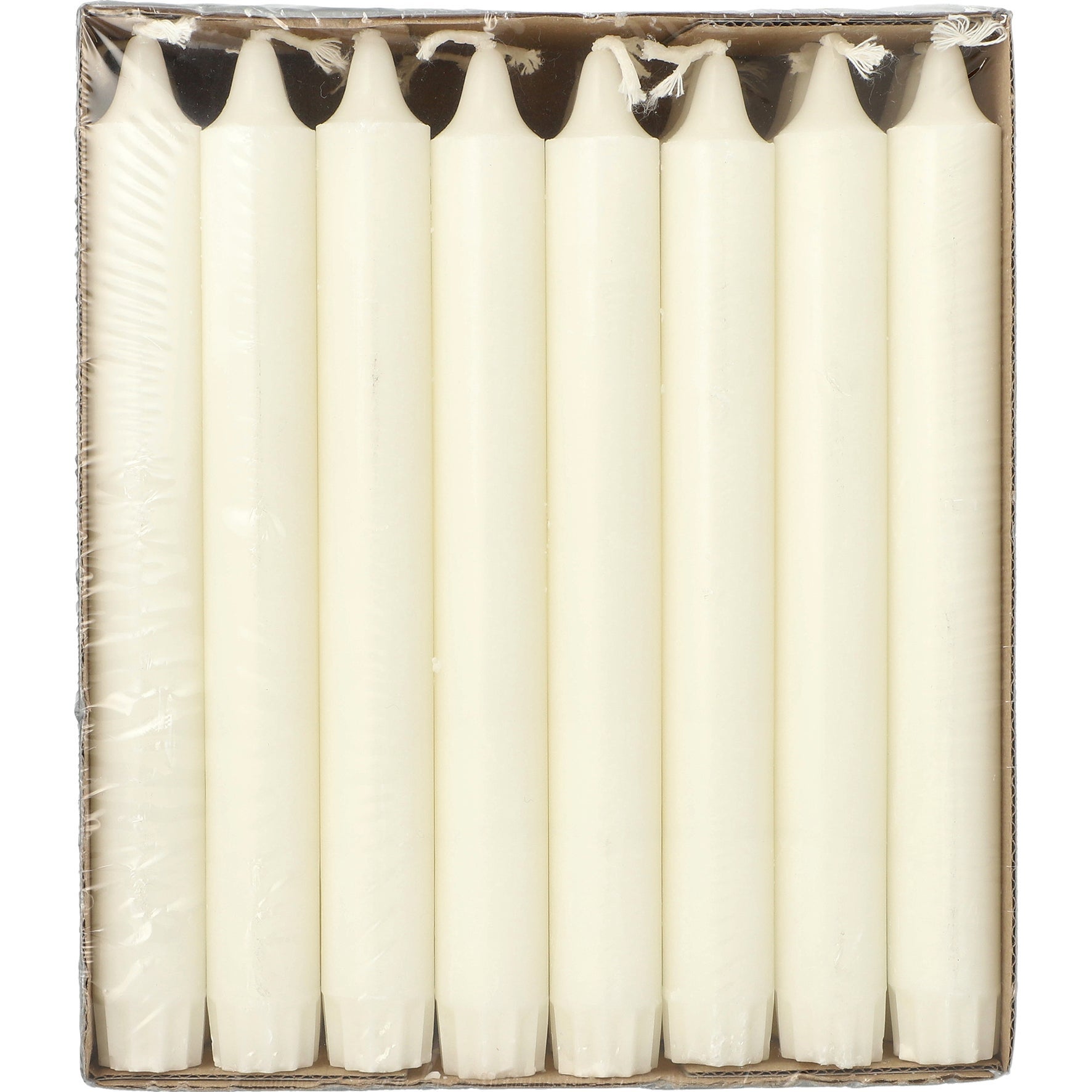 [8565532] Kronljus 20 cm Stearin vit 24-pack