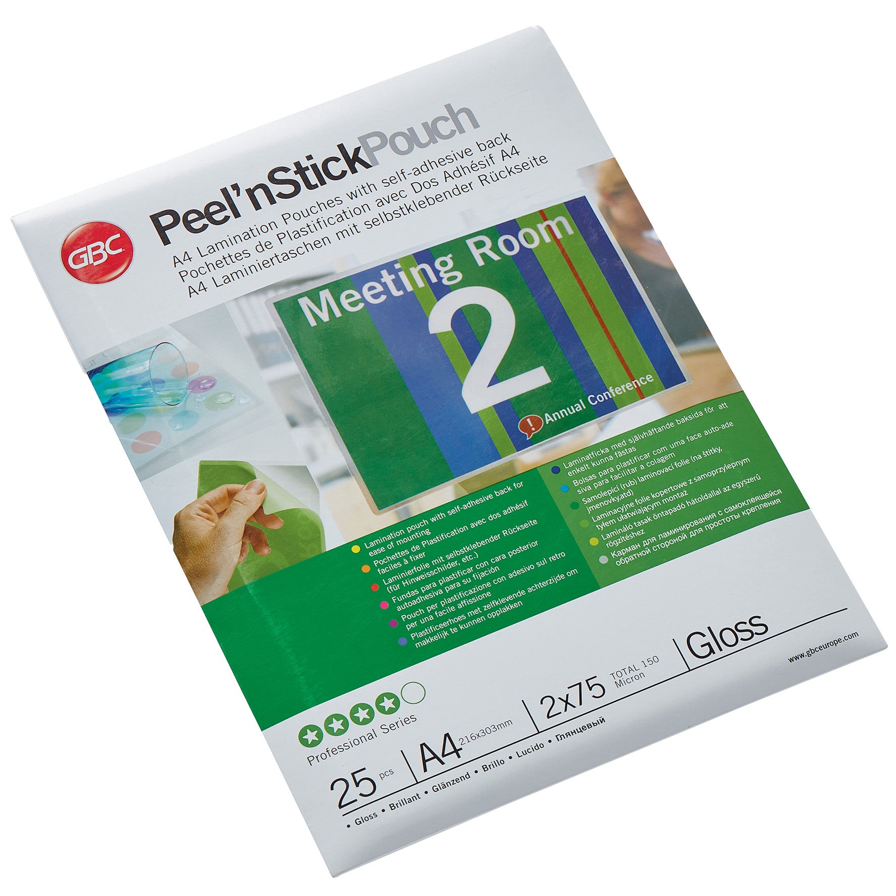 [8566544] Lamineringsfickor Peel'n Stick A4 75 mikron gloss 25/fp